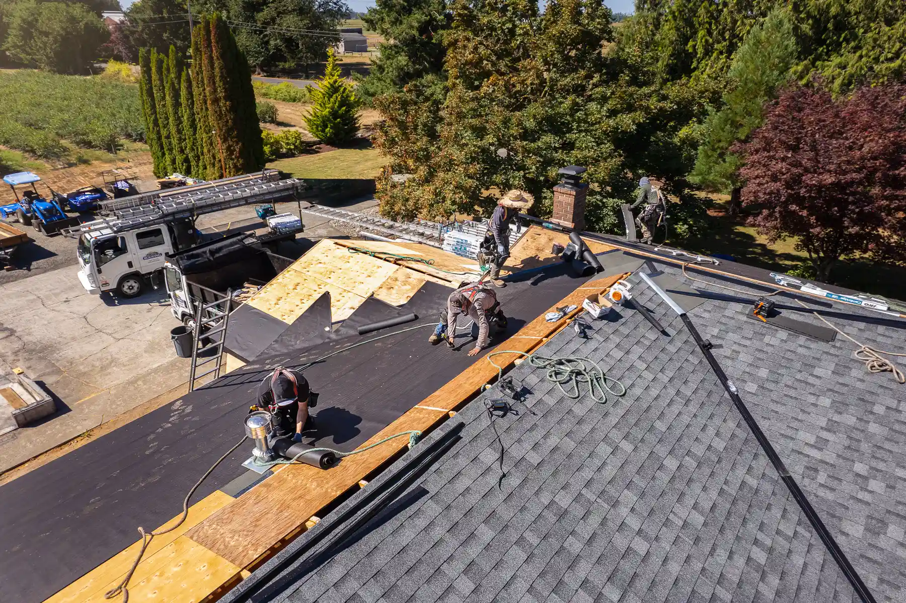 Chantier de couverture professionnel